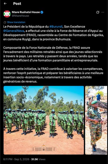 Publication de la Présidence sur la visite à la FRAD